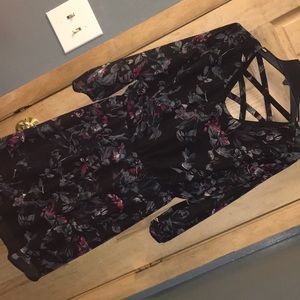 Black floral cross cross